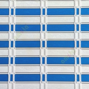 Blue white color horizontal stripes flat scale vertical thread stripes cylinder stick rollup mechanism PVC Blinds 